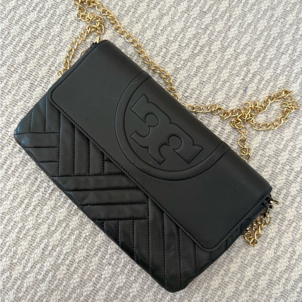 Tory Burch Black Quilted Chain Shoulder Bag
